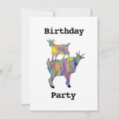 Meisjes verjaardagsfeestje Kleurrijk Cute Geiten G (Achterkant)