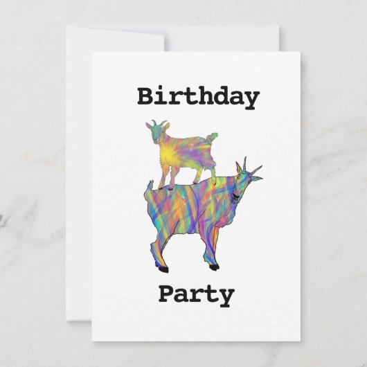 Meisjes verjaardagsfeestje Kleurrijk Cute Geiten G (Achterkant)