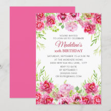 Meisjes verjaardagsfeestje met roze bloemen