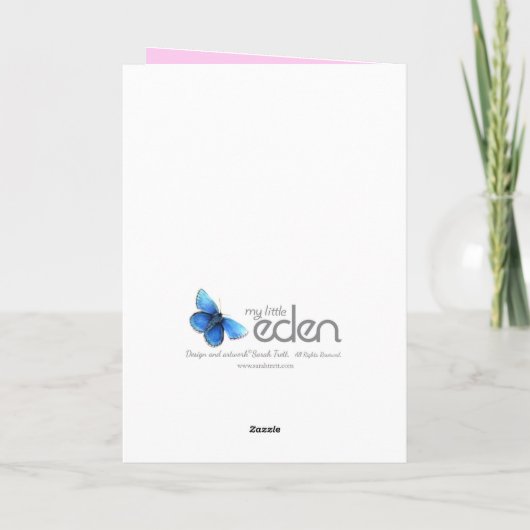 Meisjes verjaardagskaart "Girlie cuddles" paars Kaart (Achterkant)