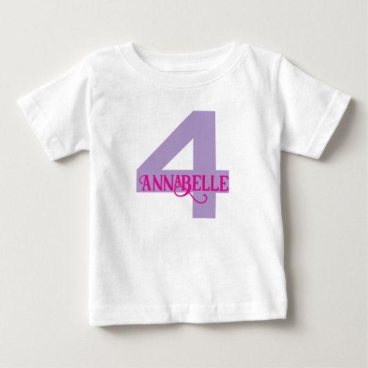 Meisjes verjaardagsshirt 4 jaar (Voorkant)