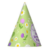 Meisjes verjaardagszomerfeest pet roze bloemen feesthoedjes (Links)