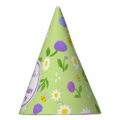 Meisjes verjaardagszomerfeest pet roze bloemen feesthoedjes (Rechts)