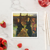 Meisjes verzamelen herfst bladeren voor een vreugd servet (Insitu)