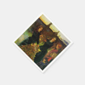 Meisjes verzamelen herfst bladeren voor een vreugd servet (Hoek)