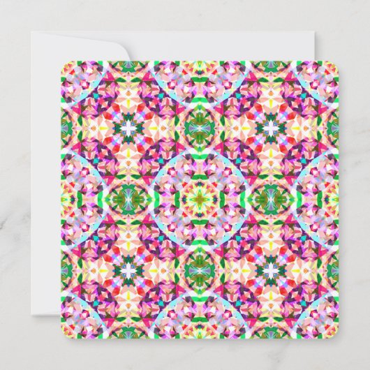 Meisjes Vibrant Summer Green Bright Pink Birthday Kaart (Achterkant)