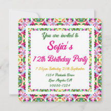 Meisjes Vibrant Summer Green Bright Pink Birthday