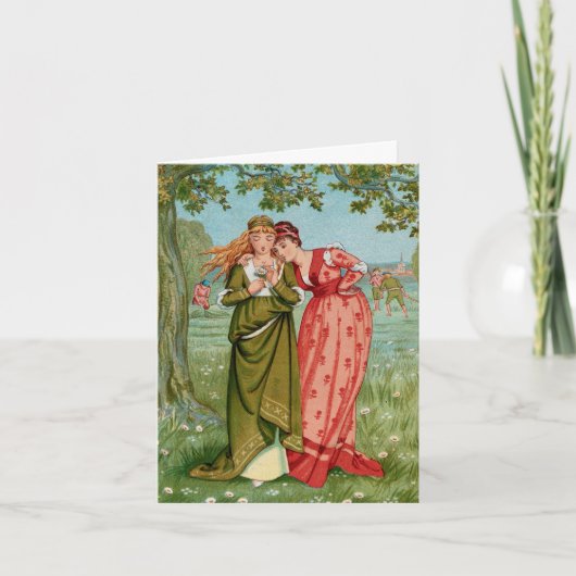 Meisjes Victoriaans Galentine's Day Cute Funny  Kaart (Voorkant)