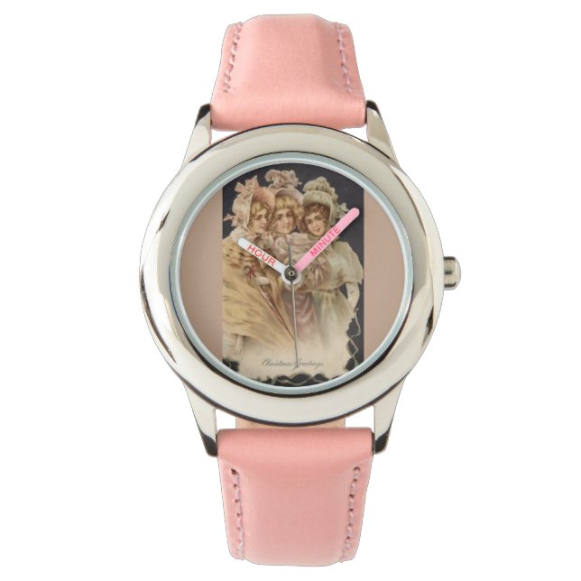  meisjes Victoriaans kerstroze Kinder Bekijk de  k Horloge (Voorkant)