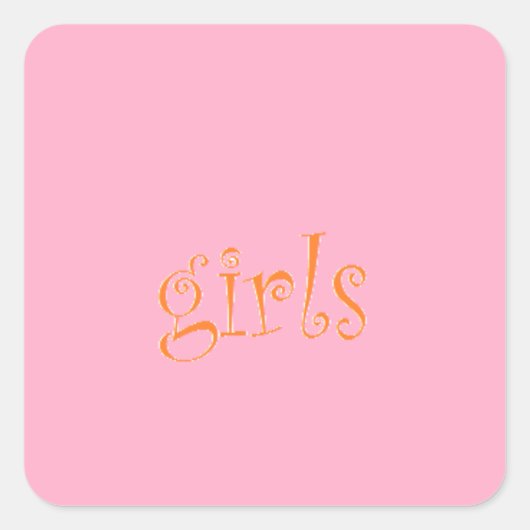 meisjes vierkante sticker (Voorkant)