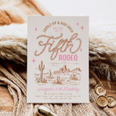 Meisjes vijfde Rodeo Verjaardag Uitnodiging