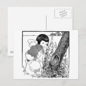 Meisjes vinden een vogelnest briefkaart (Voorkant / Achterkant)