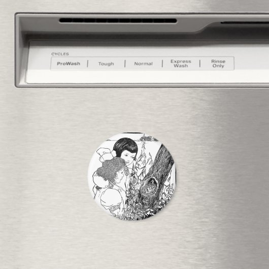 Meisjes vinden een vogelnest magneet (Insitu (Vaatwasser))