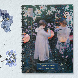 Meisjes Vintage Kunst Elegante Script Gouden Naam Notitieboek