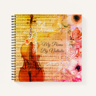 Meisjes  Violin Music-pagina gemengde media Notitieboek