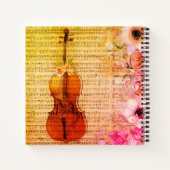 Meisjes  Violin Music-pagina gemengde media Notitieboek (Achterkant)