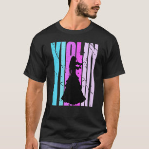 Meisjes Viool Silhouet Dochter Vrouw Violinist T-shirt