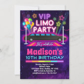 Meisjes VIP Limo Verjaardagsfeest Kaart (Voorkant)