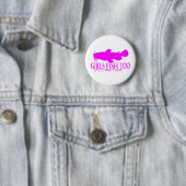 MEISJES VISSEN OP VANGST RONDE BUTTON 5,7 CM (In situ)