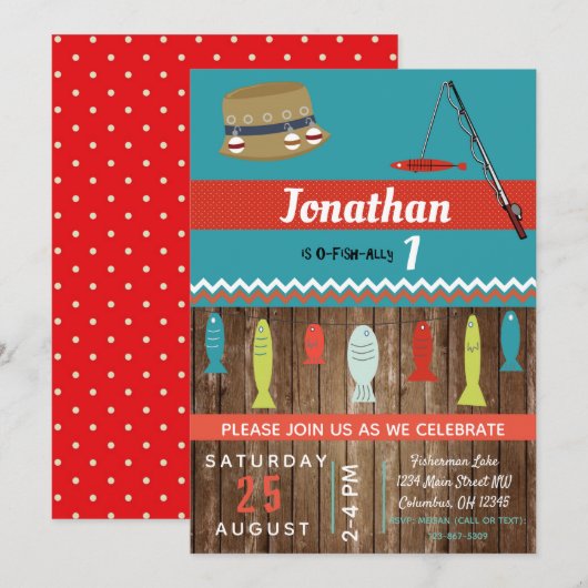 Meisjes Vist Kinderen van Birthday Kaart (Voorkant / Achterkant)