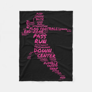Meisjes Vlag Football Speler Word Art Typografie Fleece Deken