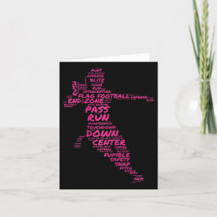 Meisjes Vlag Football Speler Word Art Typografie Kaart