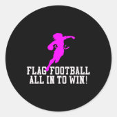 Meisjes Vlag Football voor kinderen Jeugd of vrouw Ronde Sticker (Voorkant)