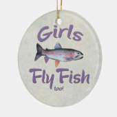 Meisjes vliegen ook! Regenboogforel Keramisch Ornament (Links)