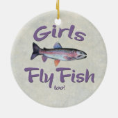 Meisjes vliegen ook! Regenboogforel Keramisch Ornament (Achterkant)