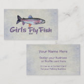 Meisjes vliegen ook! Regenboogforel Visitekaartje (Voorkant / Achterkant)