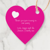 Meisjes vliegend hart lieveheersbeestje roze custo bedankjes labels (Achterkant)