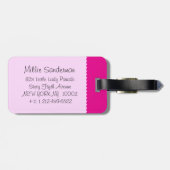 Meisjes vliegend hart lieveheersbeestje roze id ba bagagelabel (Achterkant horizontaal)