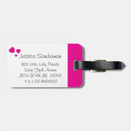 Meisjes vliegend hart lieveheersbeestje wit id bag bagagelabel (Achterkant horizontaal)