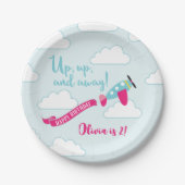 Meisjes Vliegtuig Verjaardagsfeestje Bord (Voorkant)