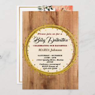 Meisjes-vlinder Waterverf Floral Baby Dedication Kaart