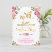 Meisjes-vlinder Waterverf Floral Baby Kaart (Staand voorkant)