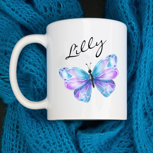 Meisjes-vlindermonogram Koffiemok