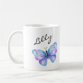 Meisjes-vlindermonogram Koffiemok (Links)