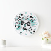 meisjes voetbal blaast licht blauwgroen grijze ste grote klok (Huis)