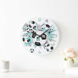 meisjes voetbal blaast licht blauwgroen grijze ste grote klok