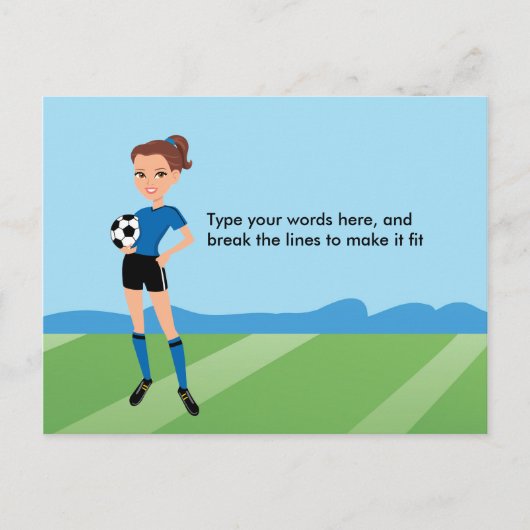 Meisjes Voetbal Briefkaart (Voorkant)