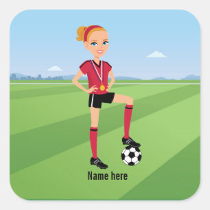 Meisje's Voetbal Game Sticker