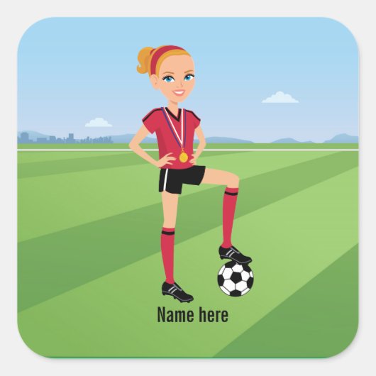 Meisje's Voetbal Game Sticker (Voorkant)