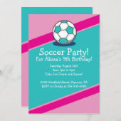 Meisjes Voetbal Geachte Birthday Party Kaart (Voorkant / Achterkant)