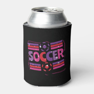 Meisjes Voetbal Geometrische Retro Typografie Blikjeskoeler