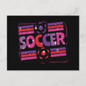 Meisjes Voetbal Geometrische Retro Typografie Briefkaart (Voorkant)