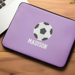 Meisjes Voetbal Gepersonaliseerd Laptop Sleeve<br><div class="desc">Voetbal Gepersonaliseerd kinder ontwerp.</div>