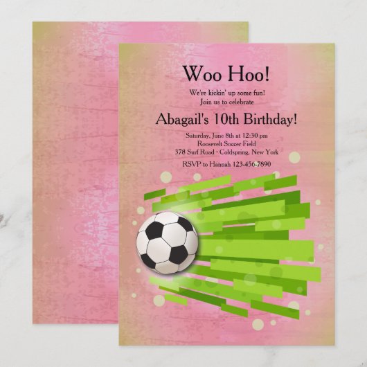 Meisjes voetbal kaart (Voorkant / Achterkant)