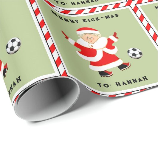 Meisjes Voetbal Kerstcadeau Inpakpapier (Rol Hoek)