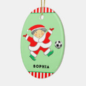 Meisjes Voetbal Kerstmis Collectible Keramisch Ornament (Links)